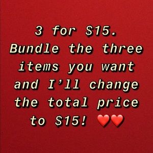 Three items for a total of $15